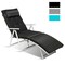 Costway Folding Chaise Lounge Chair w/Cushion Black\Gray\Turquoise